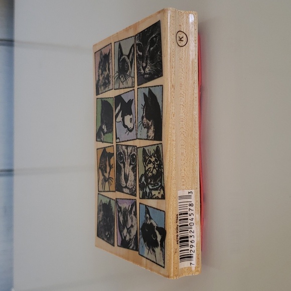 Cat Stamp Hampton Art Stamps 4578 Kitty Tiles Large Cat Stamp - Picture 2 of 13